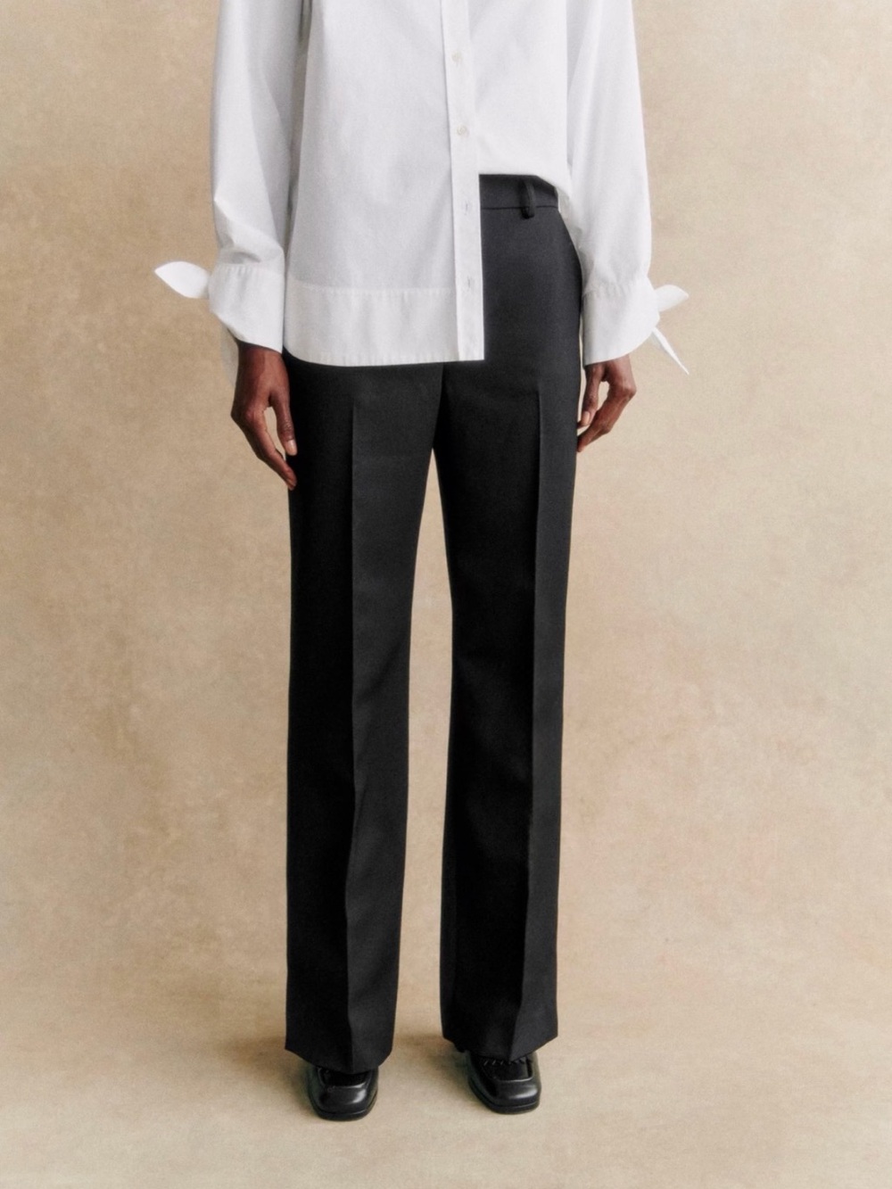 Sézane Leonel Black Wool Blend Trousers 15